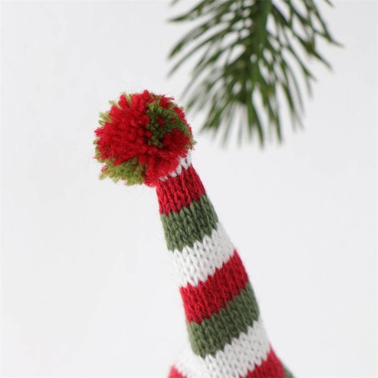 Knitted Wool Christmas Hat and Scarf Wine Bottle Cover