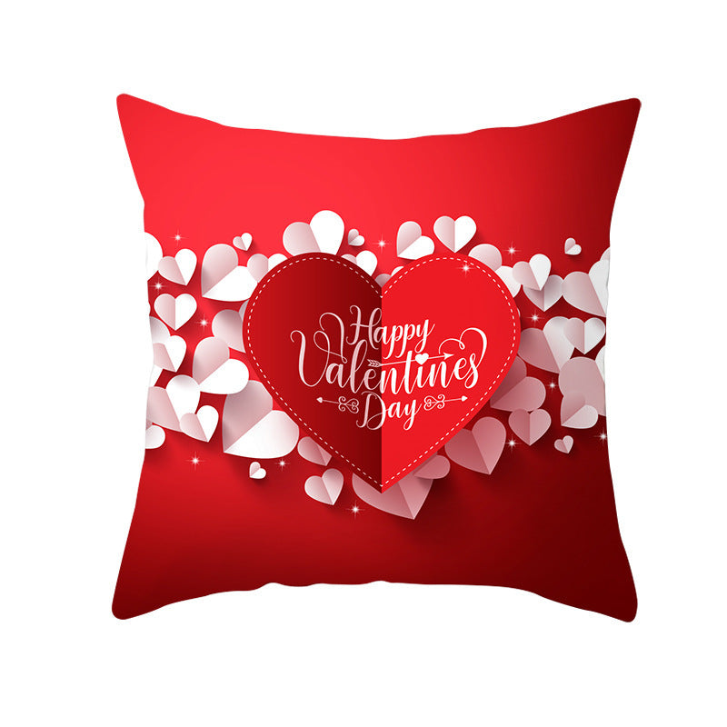 Valentine's Day Graphic Print Pillowcase
