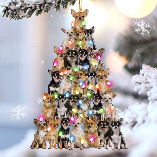 Dog Christmas Tree Acrylic Ornament