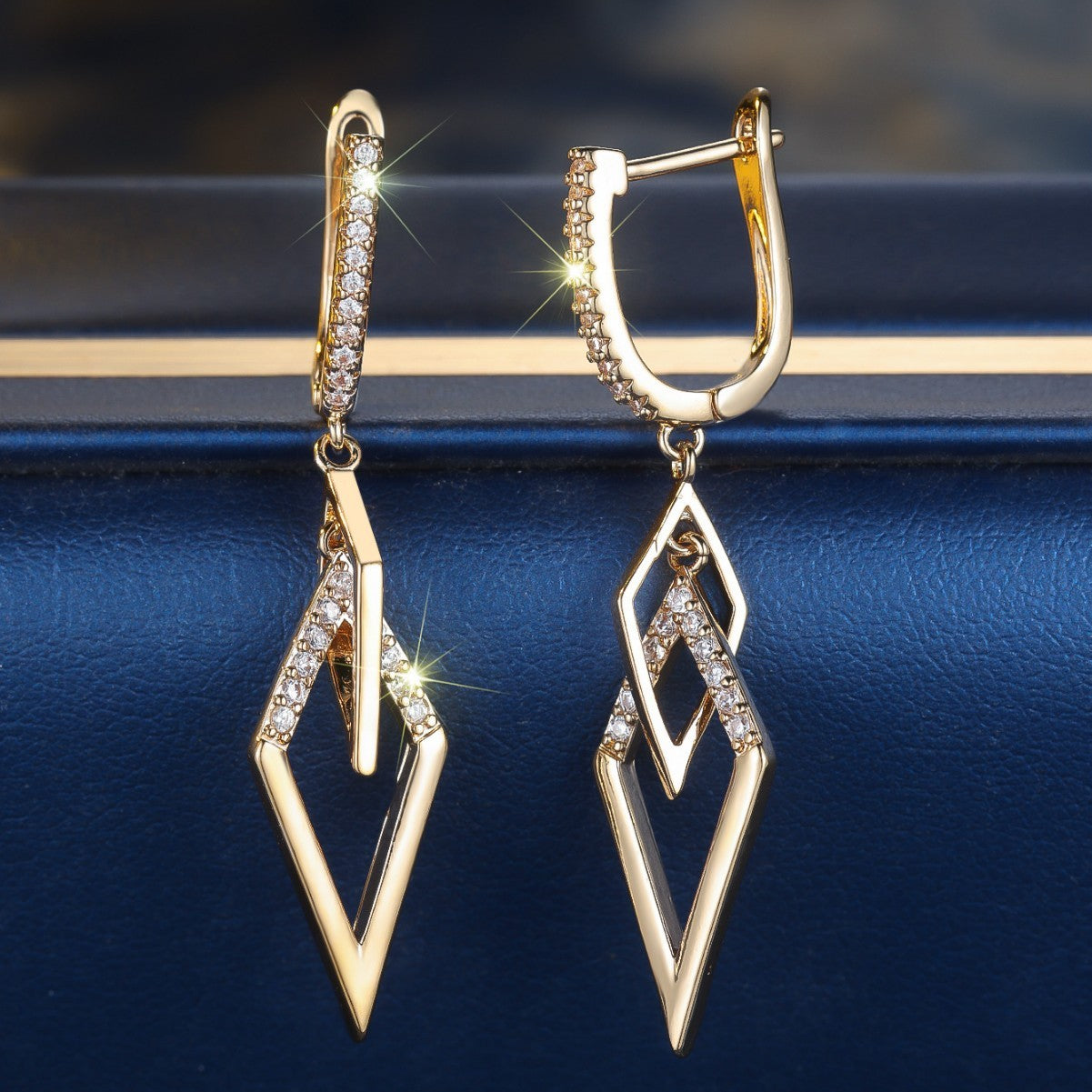 "Run this Town"- Diamond Dangle Earrings