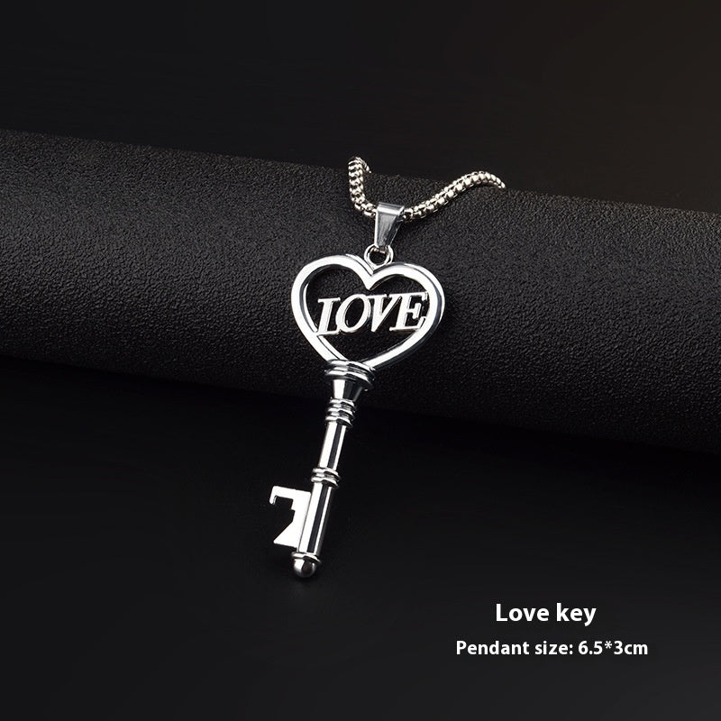 "Sweetheart Key" - Stainless Steel Necklace