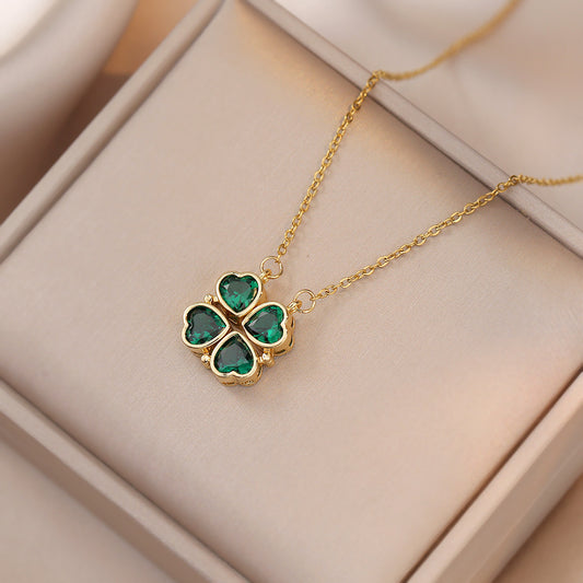 "Emerald Clover" - Necklace