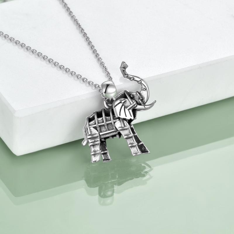 "Strong and Resilient" - Vintage Elephant Sterling Silver Pendant Necklace for Women/Men