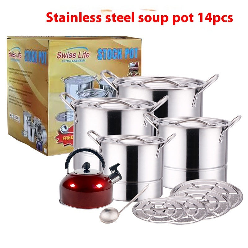 14 PCS Stainless Steel Pot Set