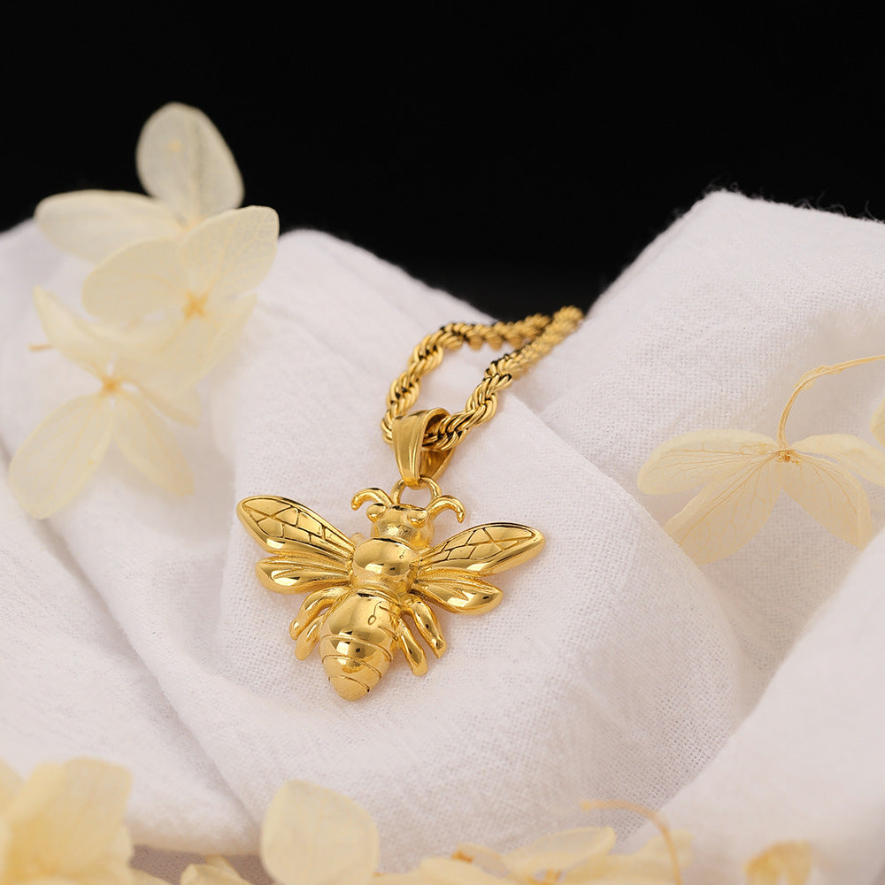 "Bee Beautiful" - Titanium Steel Bee Necklace