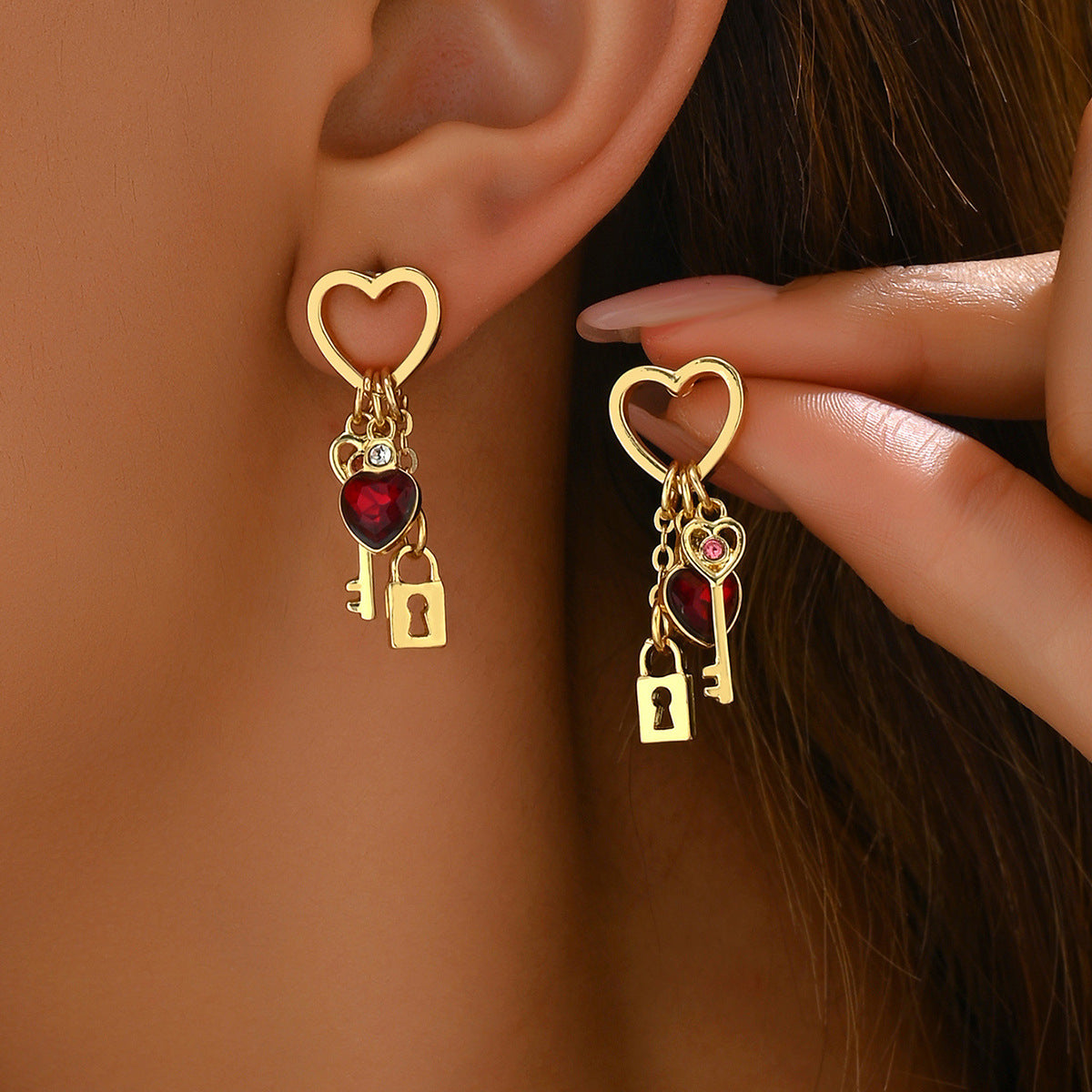 "Lock and Key"- Valentine's Day Earrings