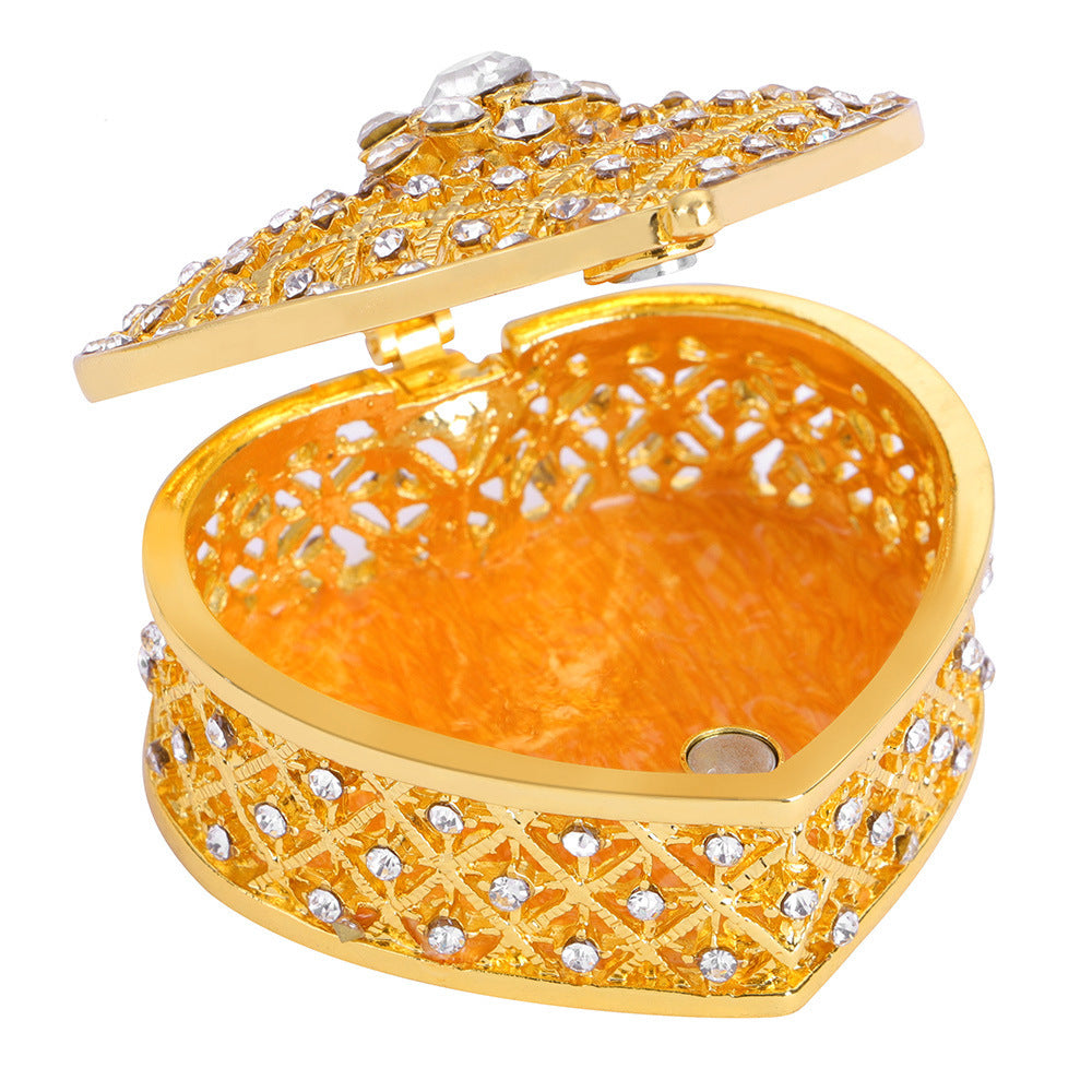 Metal Craft Heart-shaped Jewelry Box