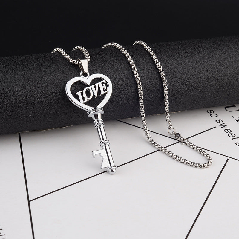 "Sweetheart Key" - Stainless Steel Necklace