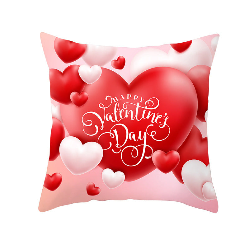 Valentine's Day Graphic Print Pillowcase