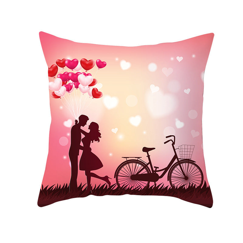 Valentine's Day Graphic Print Pillowcase