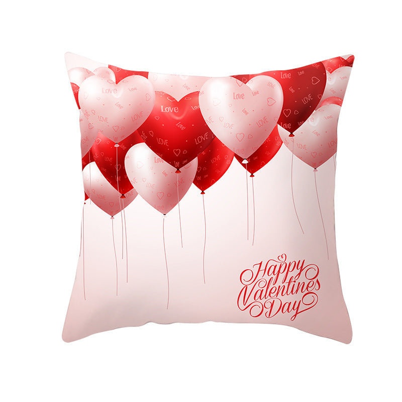 Valentine's Day Graphic Print Pillowcase