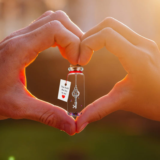 "You Hold the Key to My Heart" - Valentine's Day Wishing Bottle Pendant