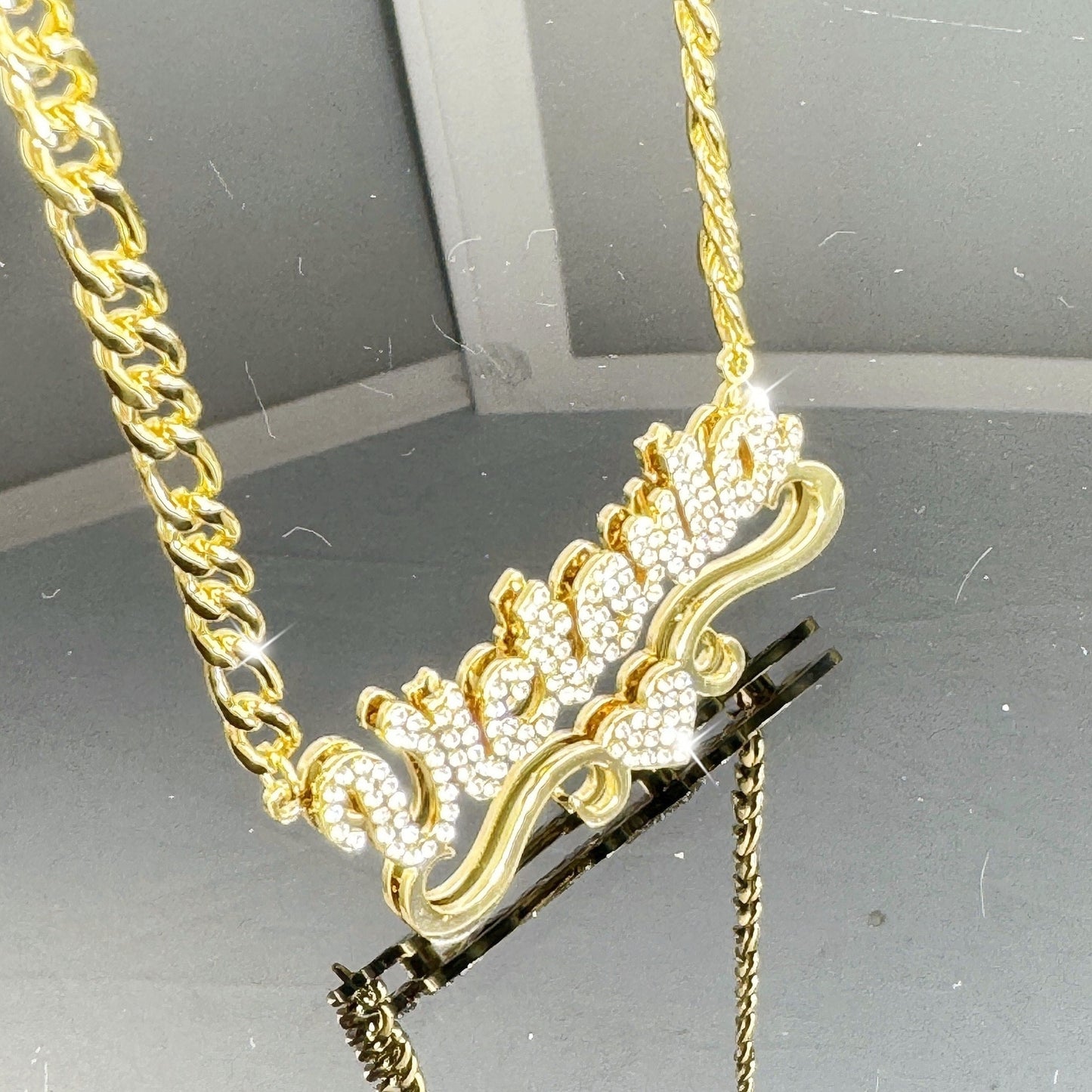 Personalized Heart-shaped Double-layer Nameplate Necklace