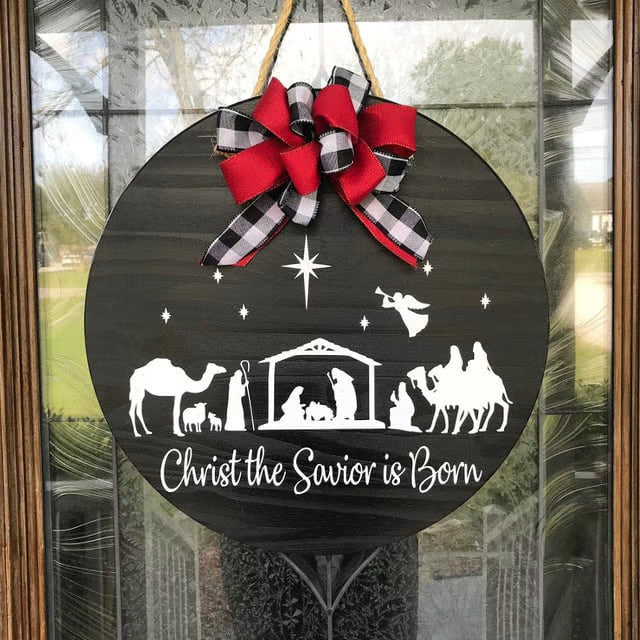 Wooden Christmas Doorplate Decorations