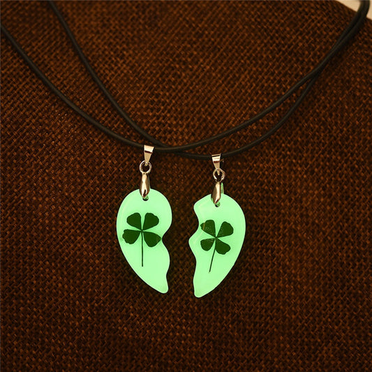 "Glow Clover, Glow" - Couple Necklaces