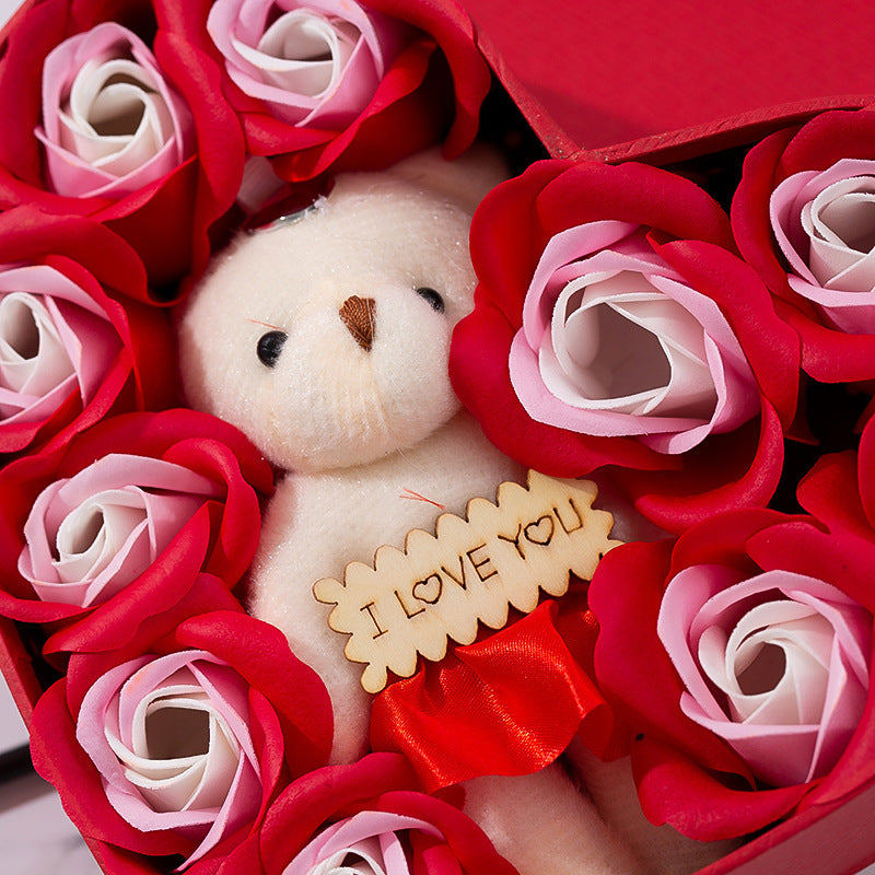 Heart-shaped Rose Soap Gift Box