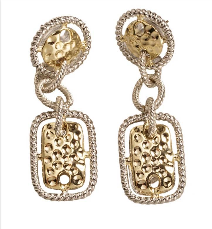 "Hammered' - Gold Statement Earrings
