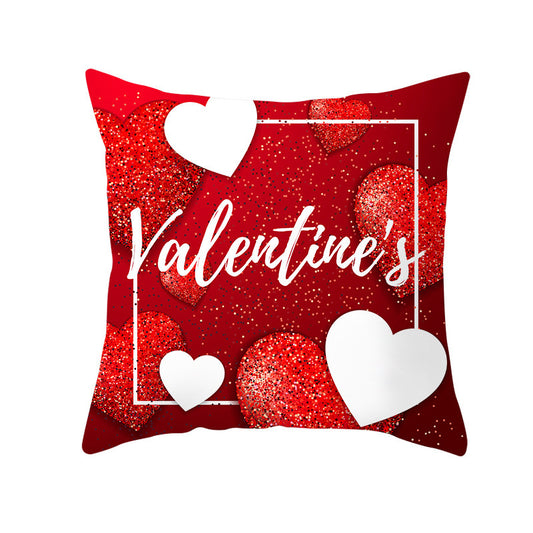 Valentine's Day Graphic Print Pillowcase