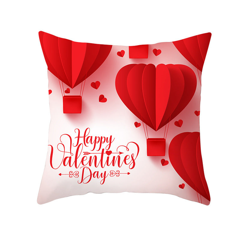 Valentine's Day Graphic Print Pillowcase
