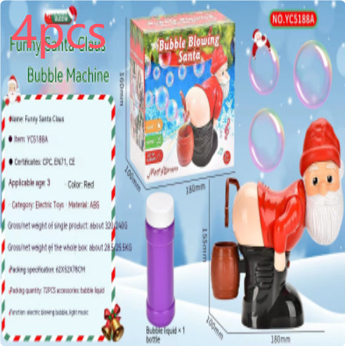 Electric Musical Santa Claus Blowing Bubbles Machine