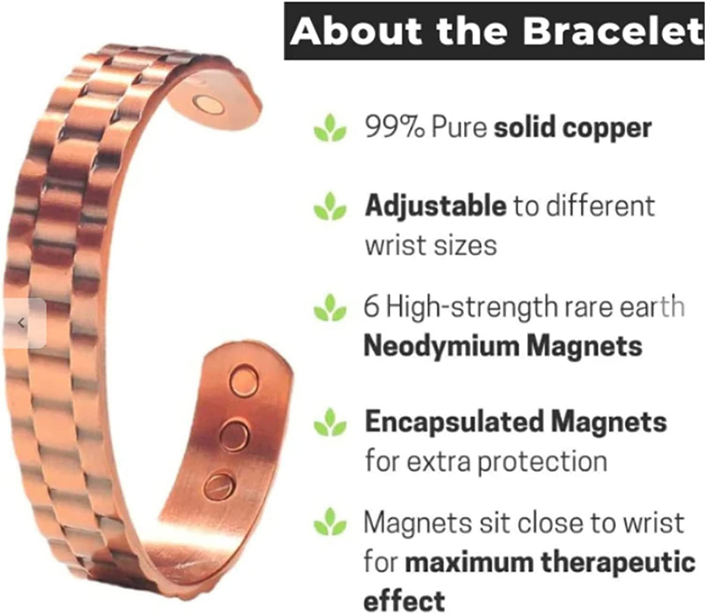 Therapeutic Magnetic Copper Bracelet for Joint Pain