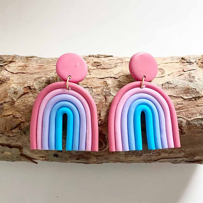 Soft Clay Rainbow Earrings