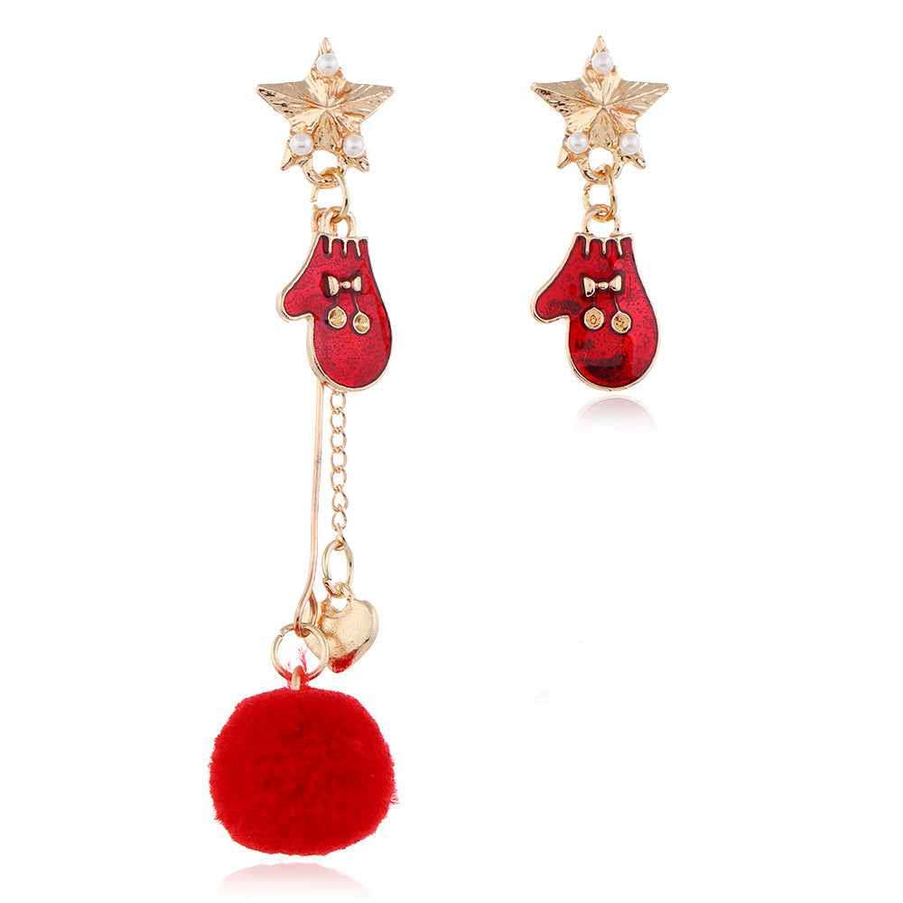 "Christmas Hair Ball" - Dangle Earrings