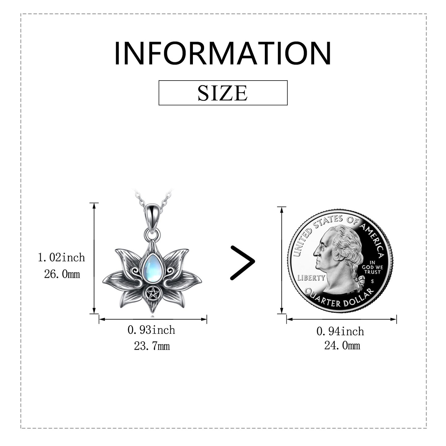 "Lotus Moonstone" - Lotus Flower Pendant Necklace