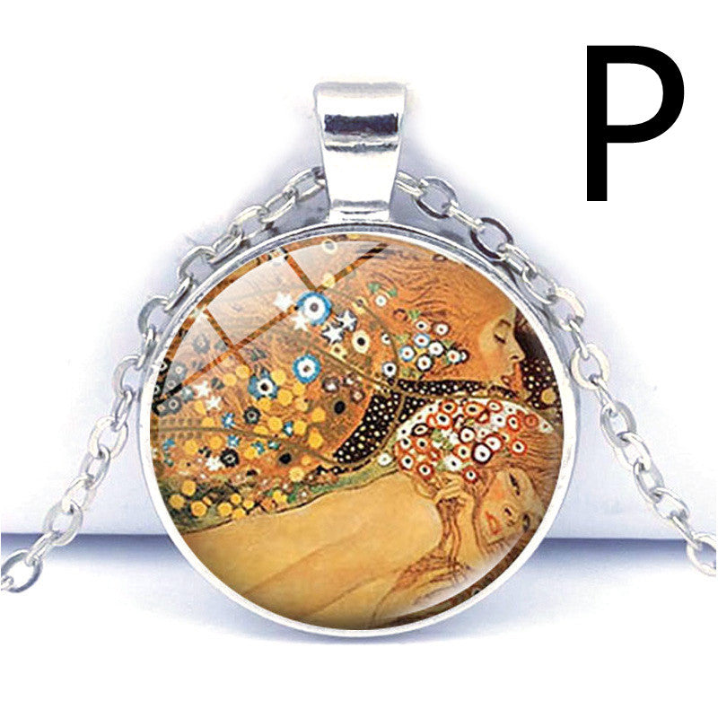 Van Gogh Star Moon Night Time Gemstone Necklace