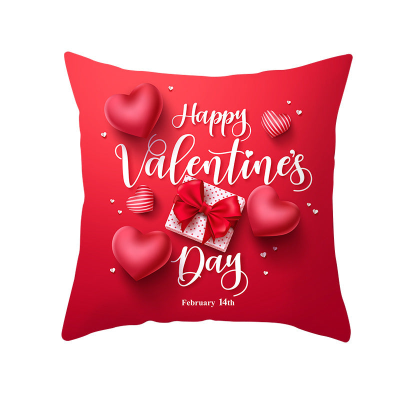 Valentine's Day Graphic Print Pillowcase