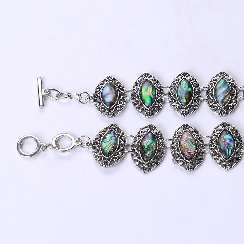 "Vintage Glam" - Oval Abalone Bracelet