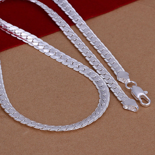 Silver-plated Snake Bone Chain Necklace