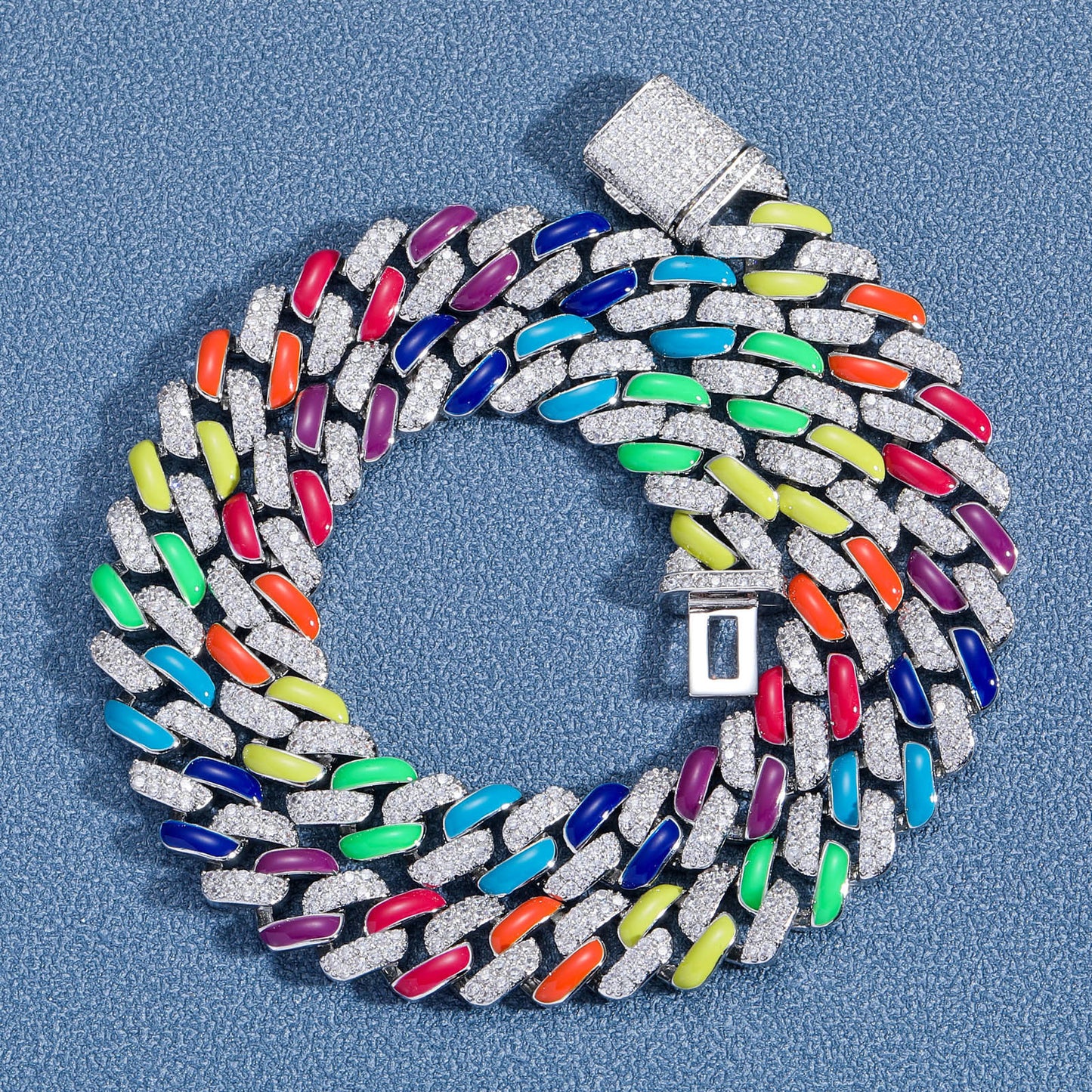 "Candy Shop" - Multicolor Cuban Chain Necklace + Bracelet