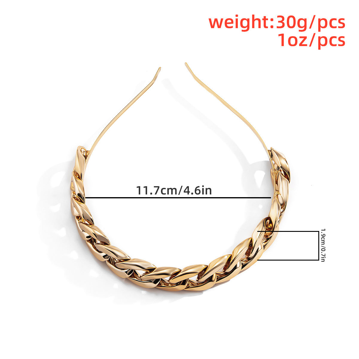 Studded Cuban Link Headband