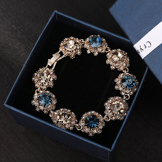 "Pretty Snowflake" - Vintage Multicolor Crystal Bracelet