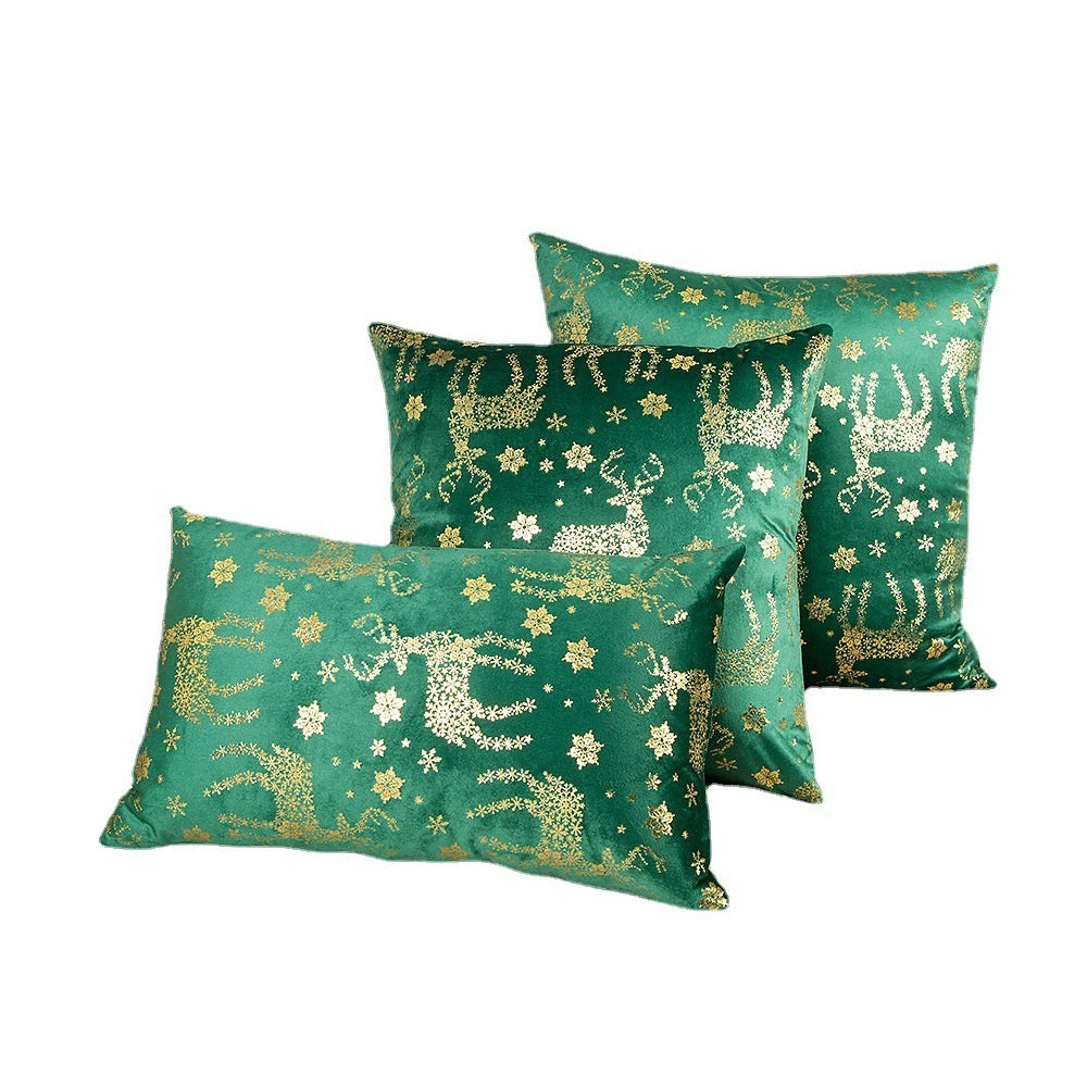 Netherlands Velvet Bronzing Christmas Pillow Cover