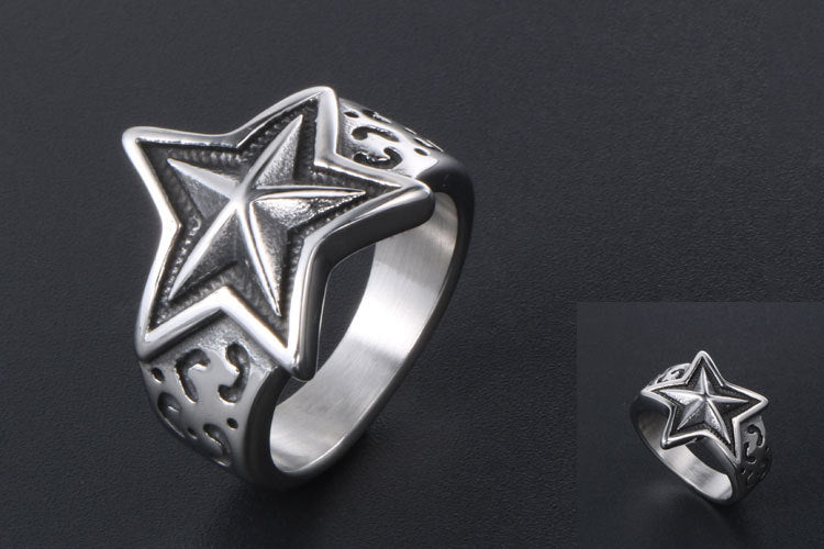 Leopard Star Titanium Steel Ring