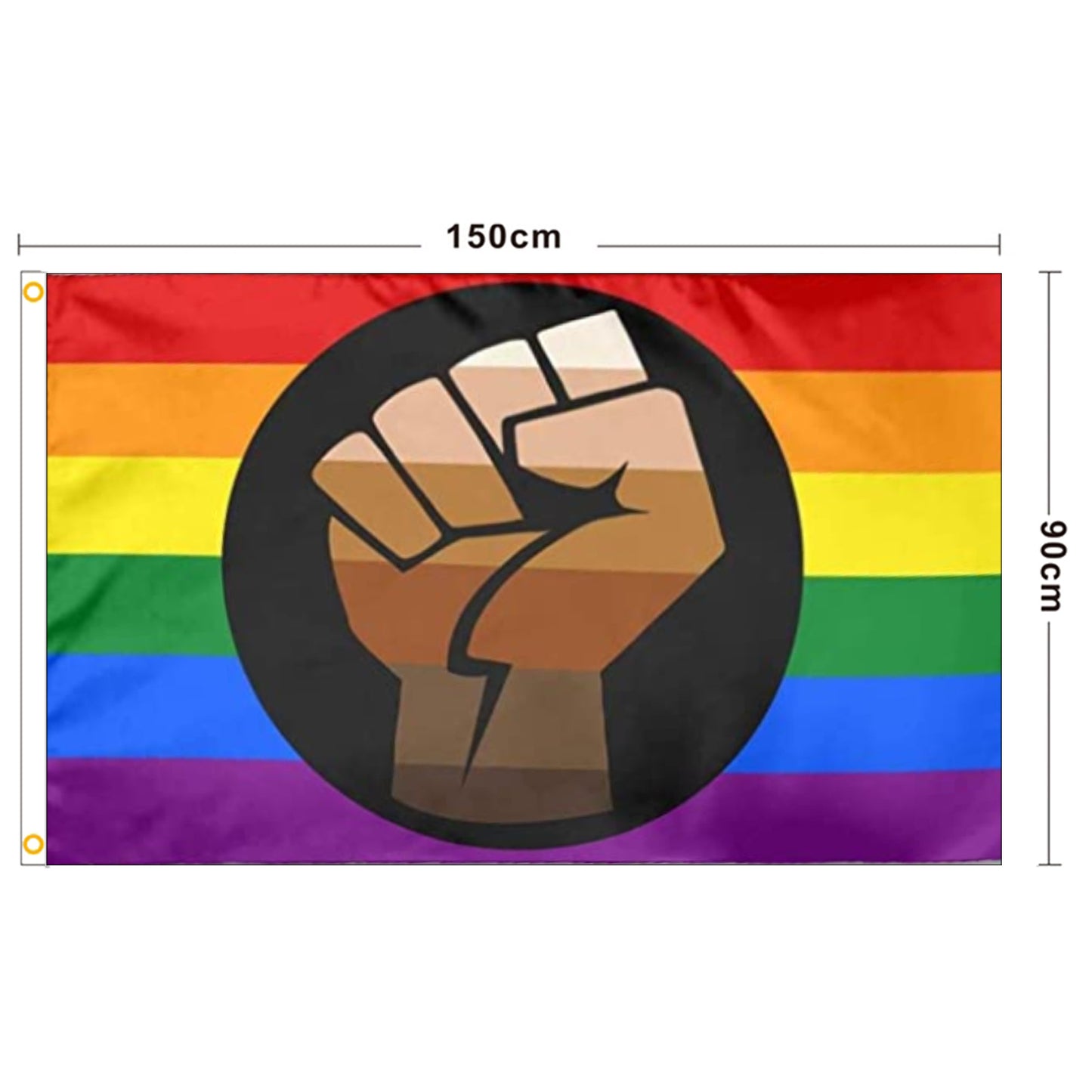 Polyester Fist Rainbow Flag