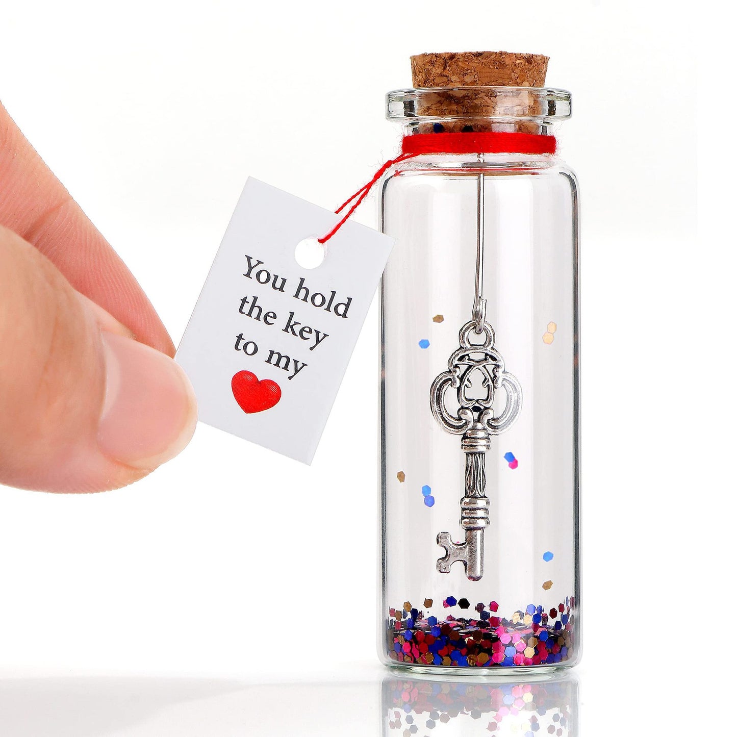 "You Hold the Key to My Heart" - Valentine's Day Wishing Bottle Pendant
