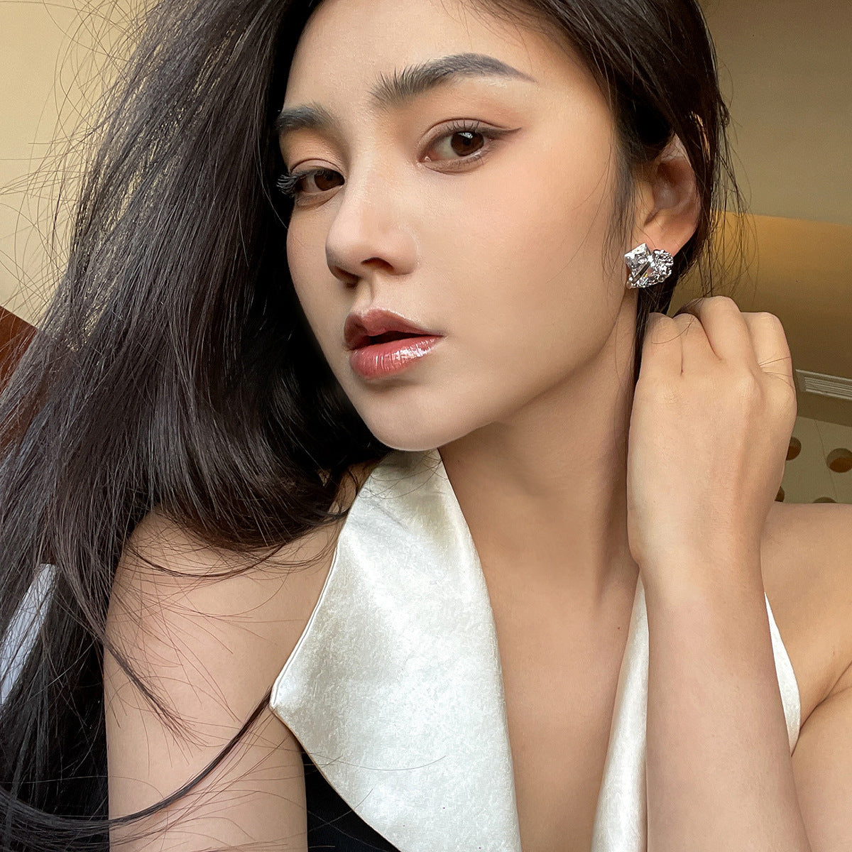 "Hot Like Me" - Diamond Lava Stud Earrings