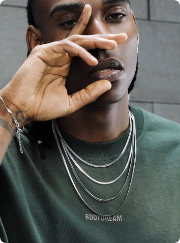 3mm Stainless Steel Flat Snake Bone Chain Necklace