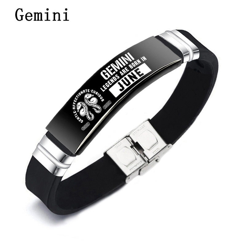 "What's Your Zodiac?" - Bracelet Gift For Women/Men (Black)
