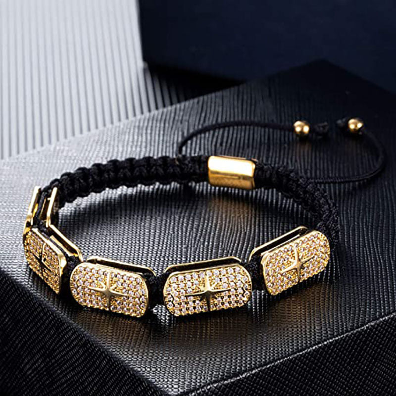 Zircon Star Braided Adjustable Bracelet