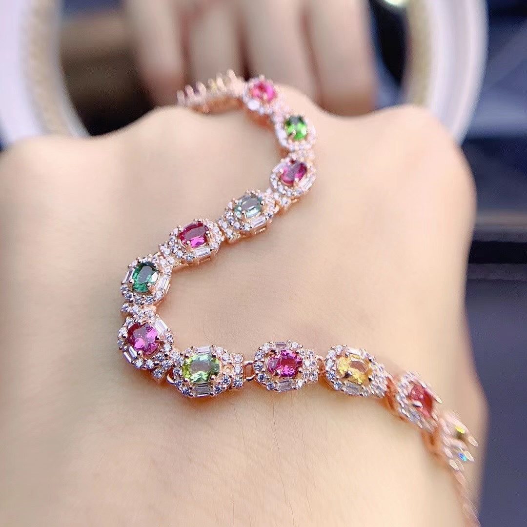 "Multitalented" - Inlaid Tourmaline Bracelet