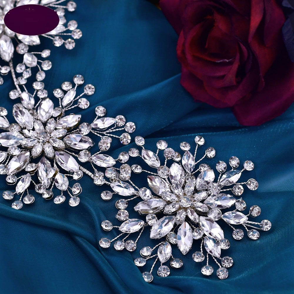 Handmade 3D Flower Rhinestone Bridal Hairband