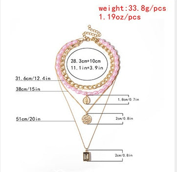 Retro Portrait  Necklace and Sweater Chain