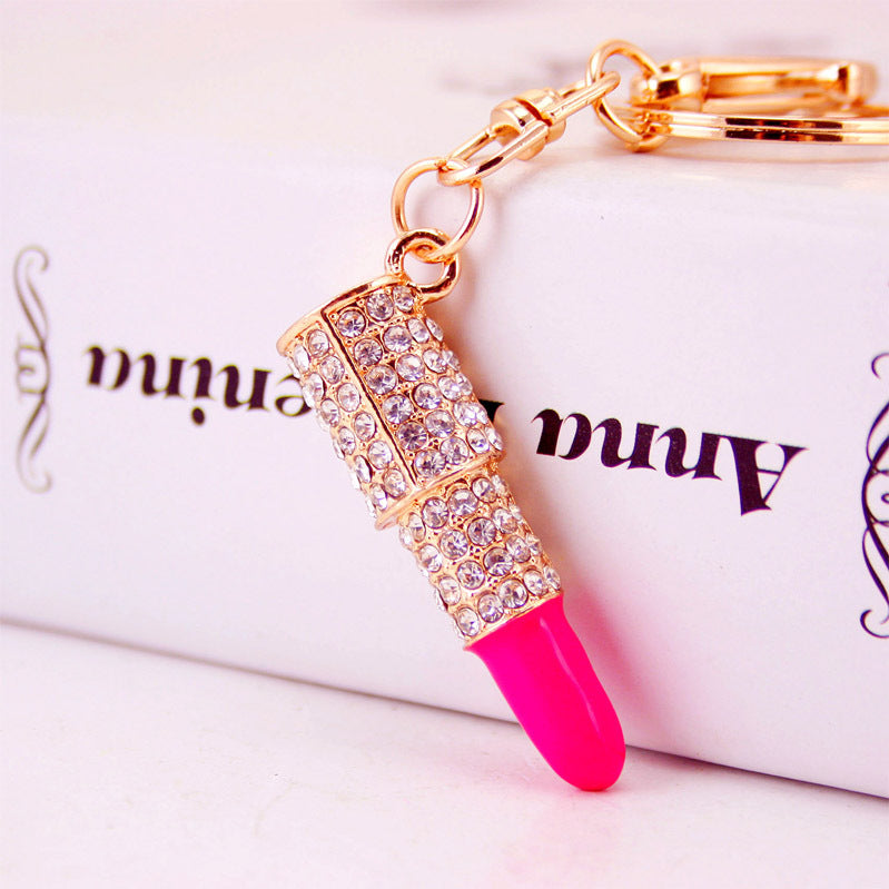 Rhinestone Lipstick Keychain