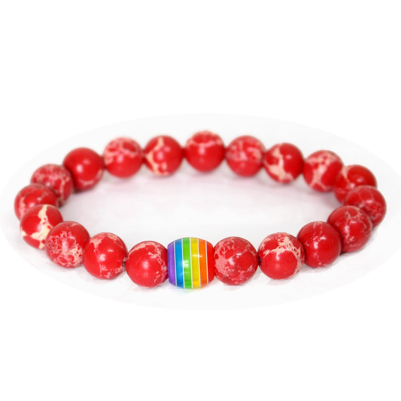 Natural Stone Rainbow Beaded Bracelets