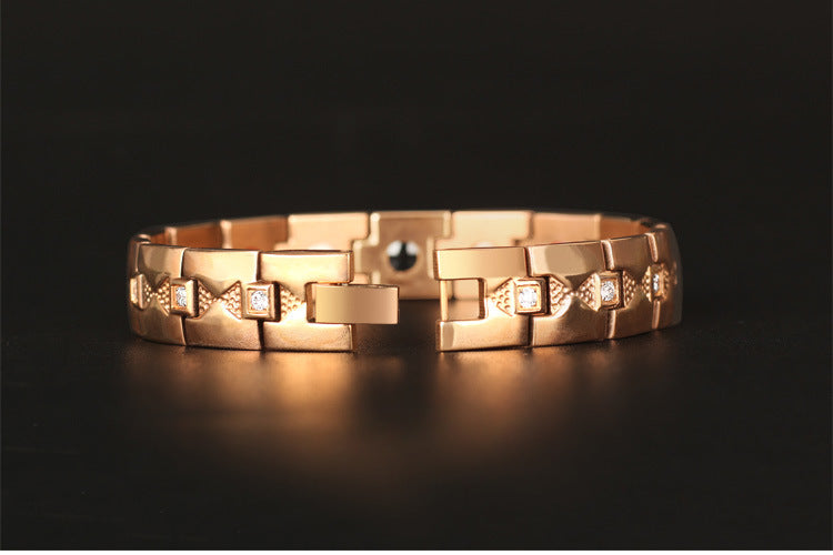 Domineering Diamond-plated Titanium Steel Bracelets