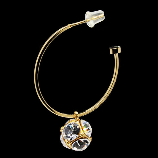 "Big Stone" - Round Hoop Earrings